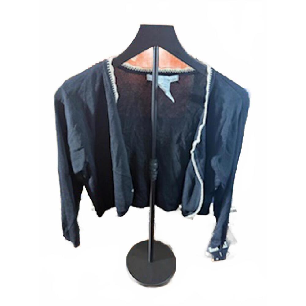 Madison Leigh Black Cropped Cardigan Sweater‎ Size 10 NEW
